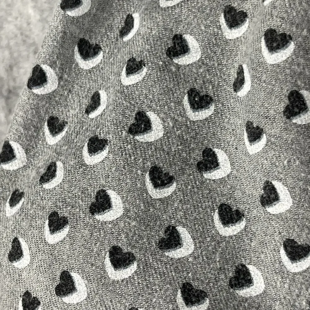 Grayson The Hero Top Womens 3 Medium Gray Heart Print Lyocell Button Up Soft - Picture 15 of 15